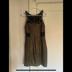 Express gold party dress, never worn, tags still on